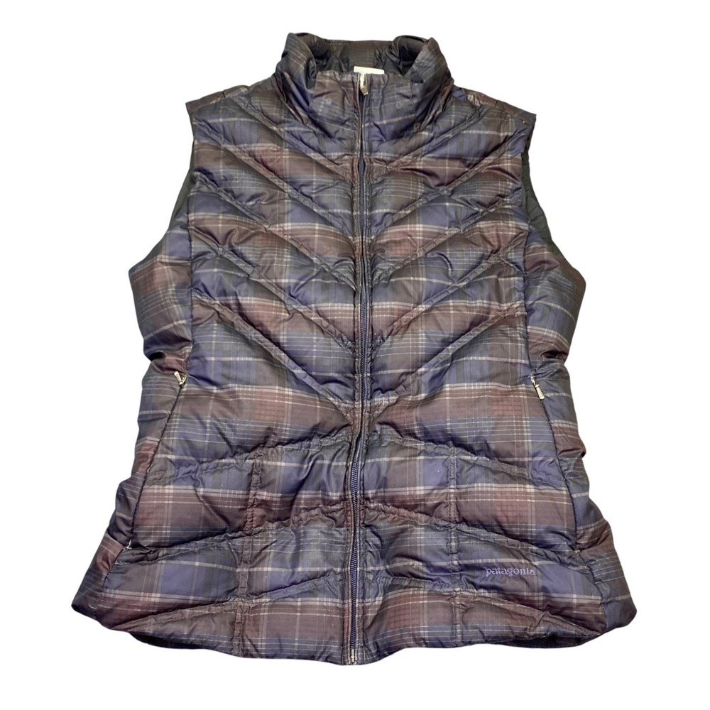 Patagonia Womens Down With It Vest Headlands Plaid Raven Quilted Puffer 28395 M